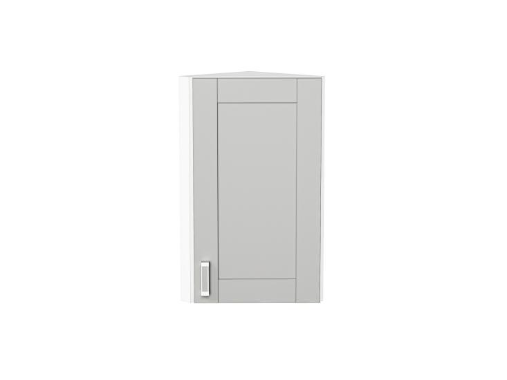 Шкаф верхний торцевой Лофт 300 Grey Silk / Белый