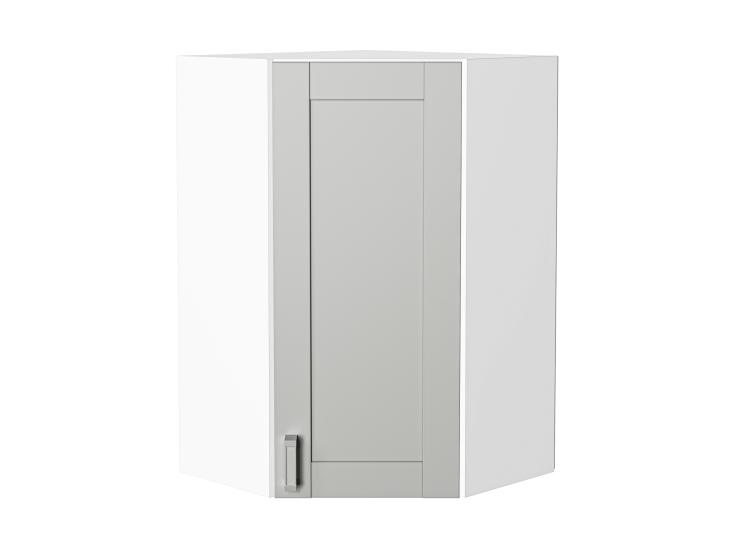 Шкаф верхний угловой Лофт 590Н Grey Silk / Белый