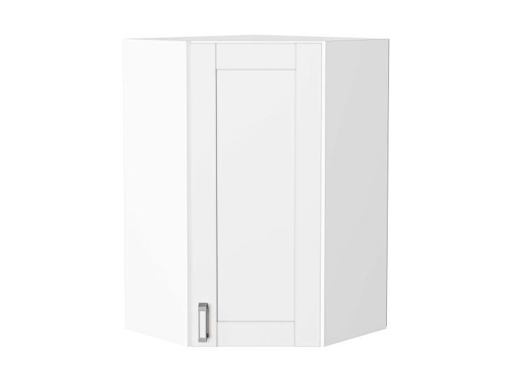 Шкаф верхний угловой Лофт 590Н White Silk / Белый