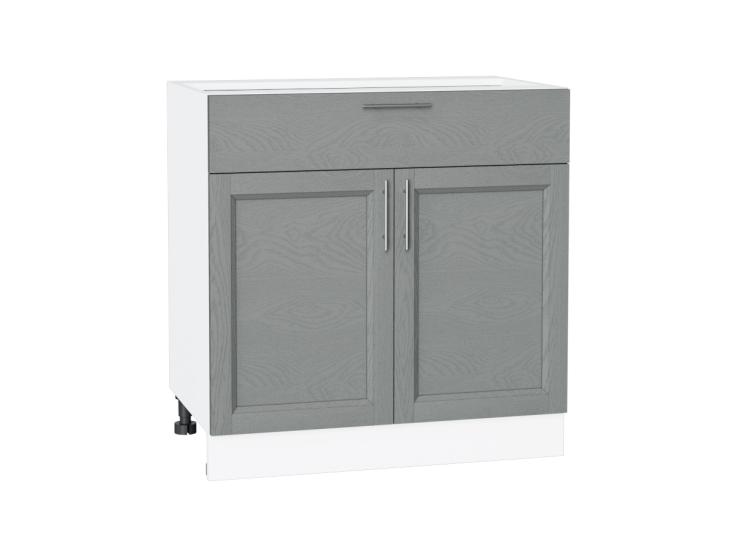 Шкаф нижний с 1 ящиком Сканди 800 Grey Softwood / Белый