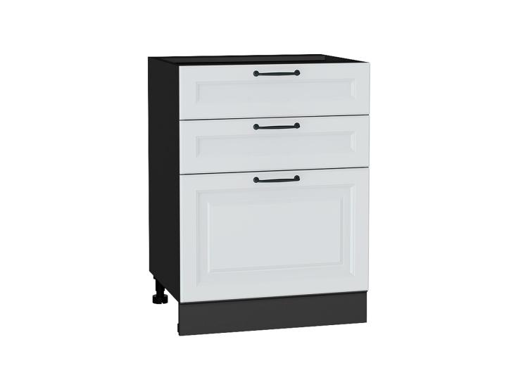 Шкаф нижний с 3-мя ящиками Ницца Royal 600 Blanco / Graphite
