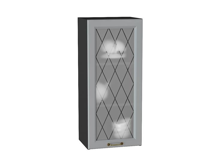Шкаф верхний со стеклом Ницца 400Н Графит / Graphite