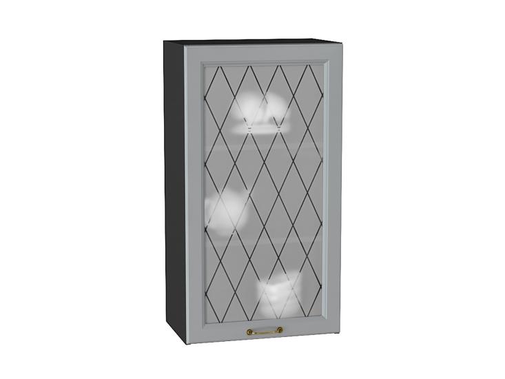 Шкаф верхний со стеклом Ницца 500Н Графит / Graphite