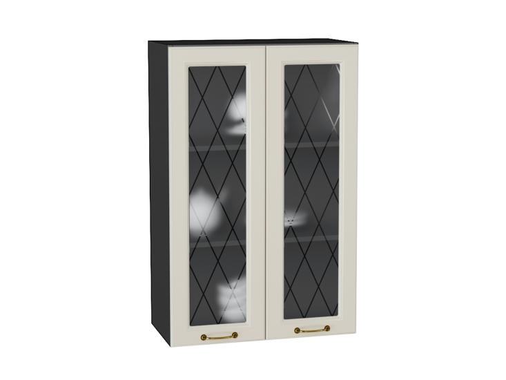 Шкаф верхний со стеклом Ницца 600Н Агат / Graphite