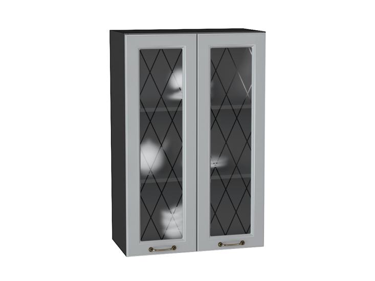 Шкаф верхний со стеклом Ницца 600Н Графит / Graphite