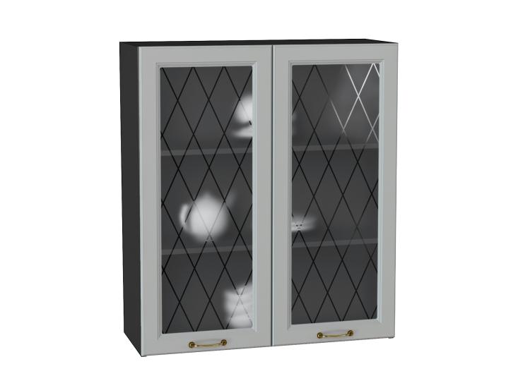 Шкаф верхний со стеклом Ницца 800Н Графит / Graphite