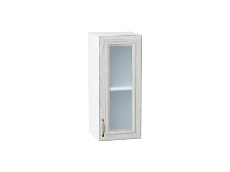 Шкаф верхний со стеклом Шале 300 White Dreamline / Белый