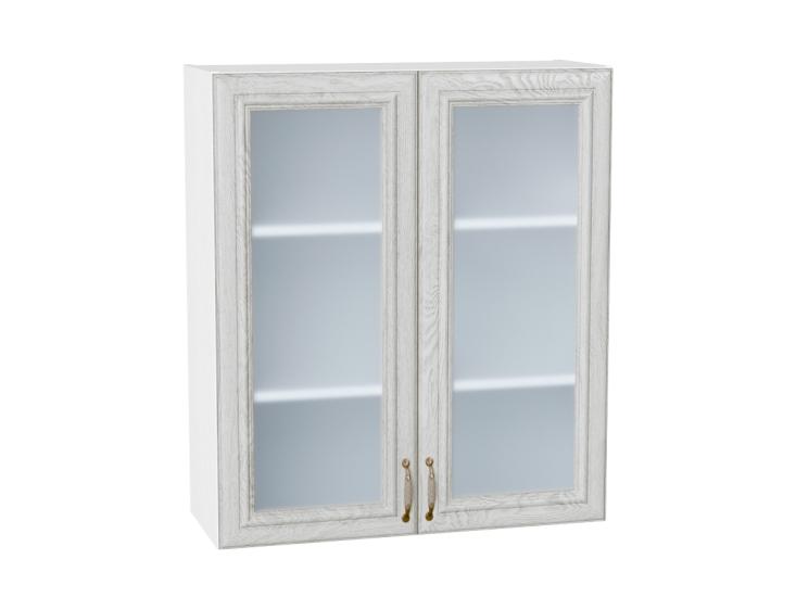 Шкаф верхний со стеклом Шале 800Н White Dreamline / Белый