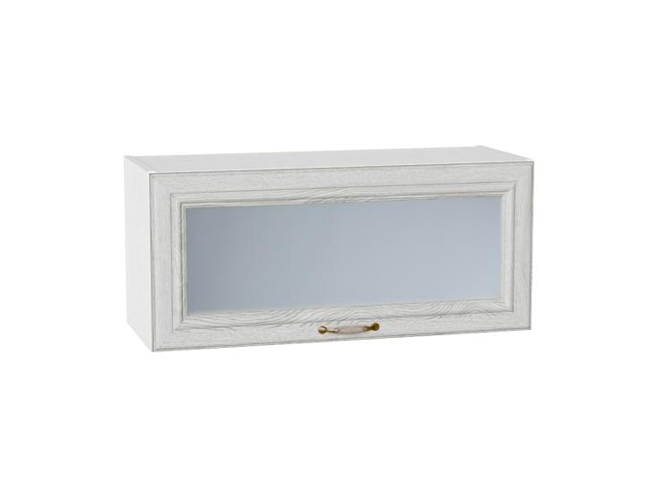 Шкаф верхний горизонтальный со стеклом Шале 800 White Dreamline / Белый