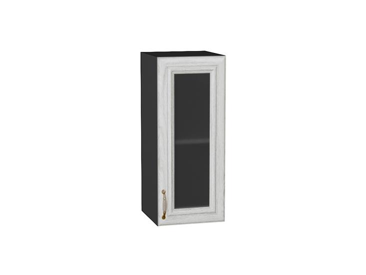 Шкаф верхний со стеклом Шале 300 White Dreamline / Graphite