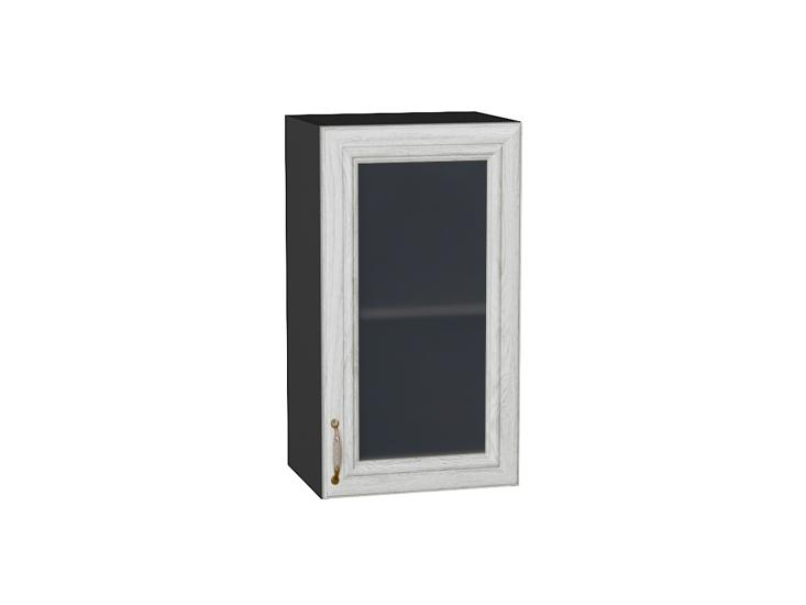 Шкаф верхний со стеклом Шале 400 White Dreamline / Graphite