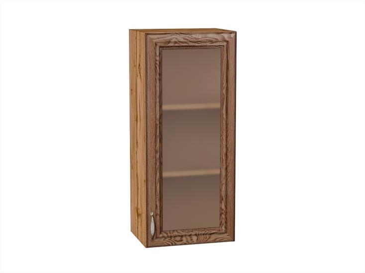 Шкаф верхний со стеклом Шале 400Н Brown Dreamline / Дуб Вотан