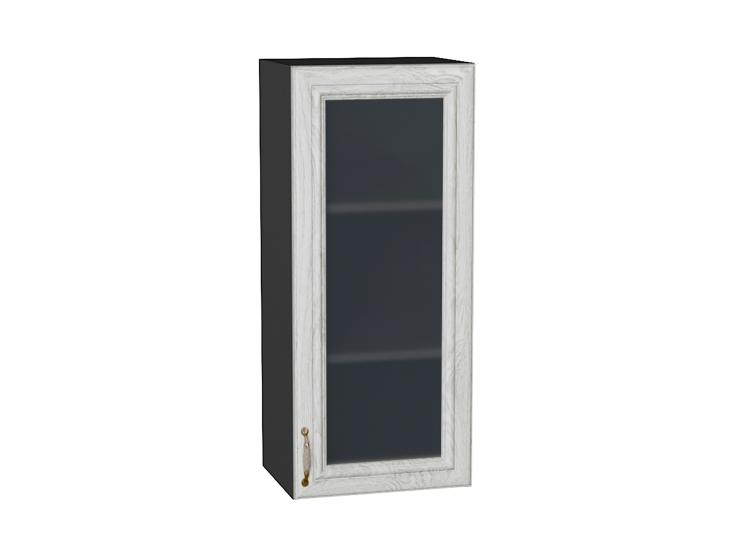 Шкаф верхний со стеклом Шале 400Н White Dreamline / Graphite