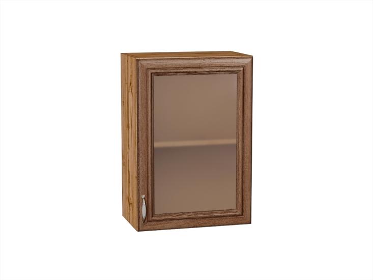 Шкаф верхний со стеклом Шале 500 Brown Dreamline / Дуб Вотан