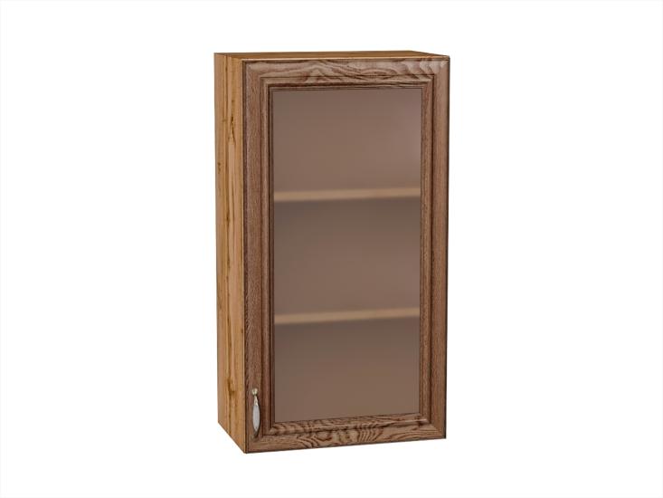 Шкаф верхний со стеклом Шале 500Н Brown Dreamline / Дуб Вотан