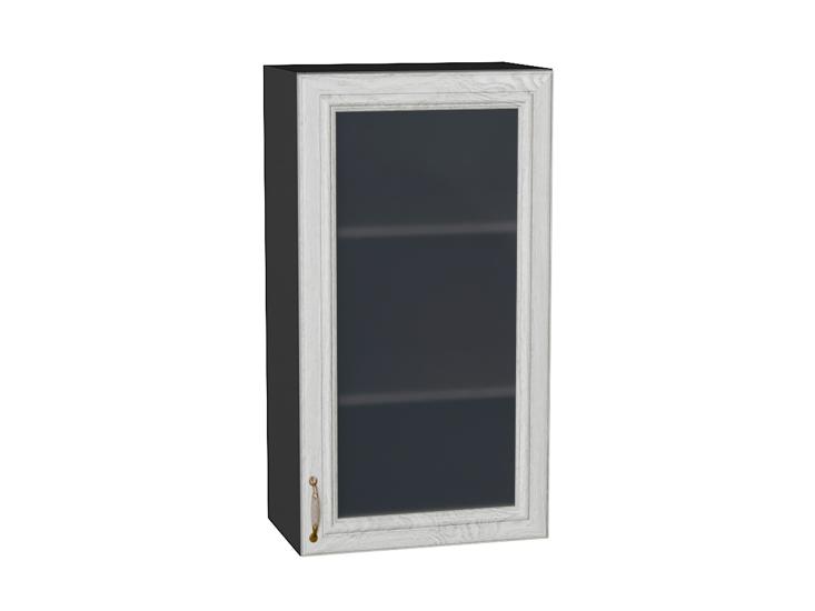 Шкаф верхний со стеклом Шале 500Н White Dreamline / Graphite