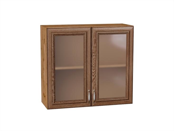 Шкаф верхний со стеклом Шале 800 Brown Dreamline / Дуб Вотан