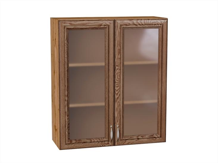 Шкаф верхний со стеклом Шале 800Н Brown Dreamline / Дуб Вотан