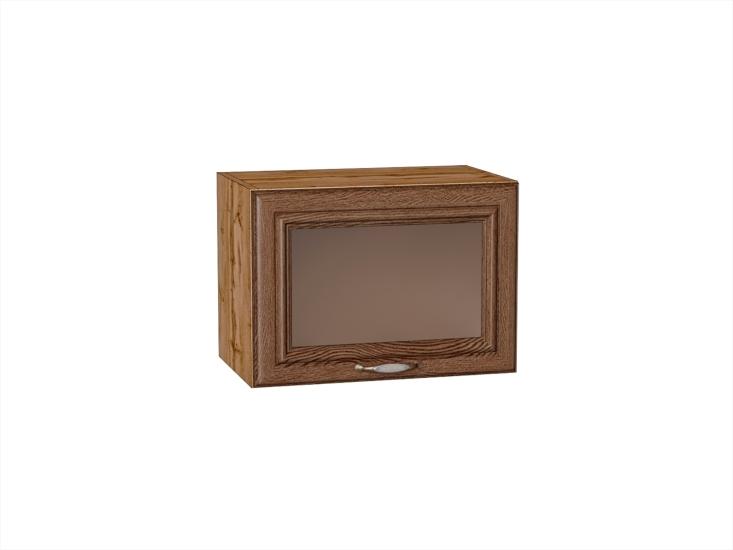 Шкаф верхний горизонтальный со стеклом Шале 500 Brown Dreamline / Дуб Вотан