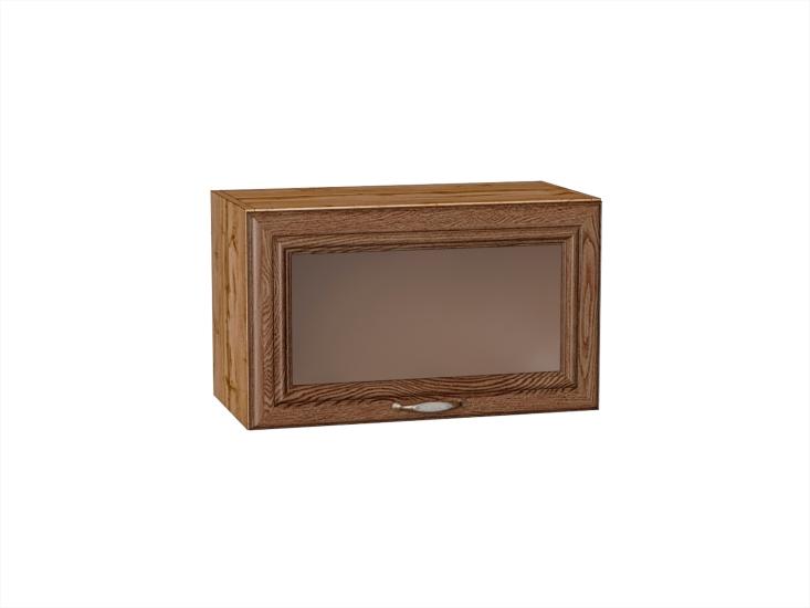 Шкаф верхний горизонтальный со стеклом Шале 600 Brown Dreamline / Дуб Вотан