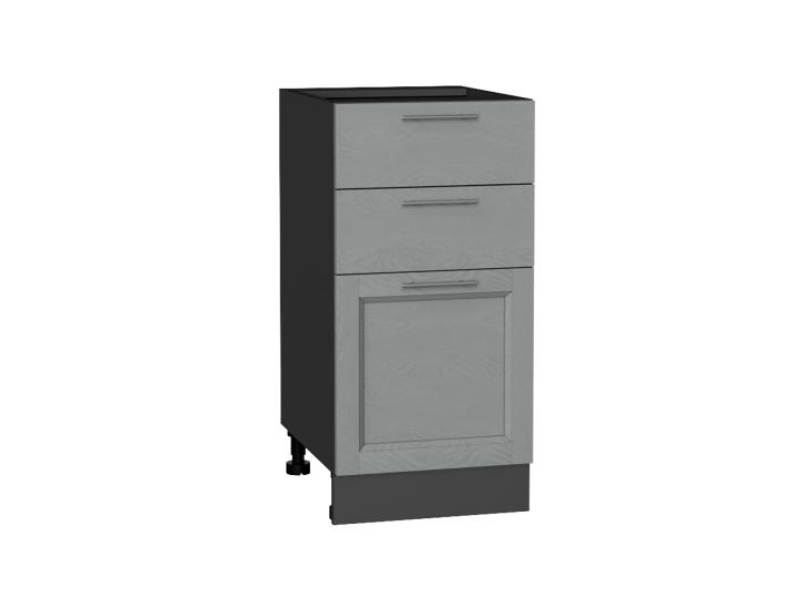 Шкаф нижний с 3-мя ящиками Сканди 400 Grey Softwood / Graphite