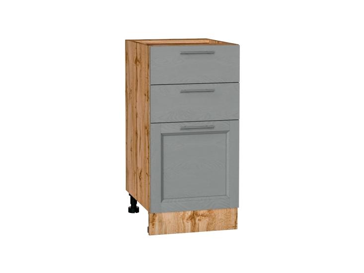 Шкаф нижний с 3-мя ящиками Сканди 400 Grey Softwood / Дуб Вотан