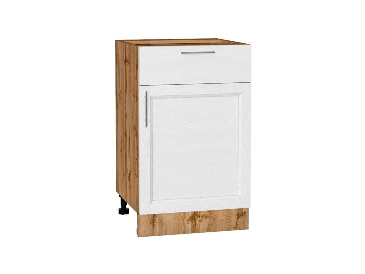 Шкаф нижний с 1 ящиком Сканди 500 White Softwood / Дуб Вотан