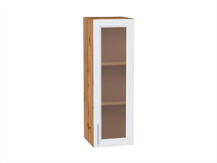 Шкаф верхний со стеклом Сканди 300Н White Softwood / Дуб Вотан