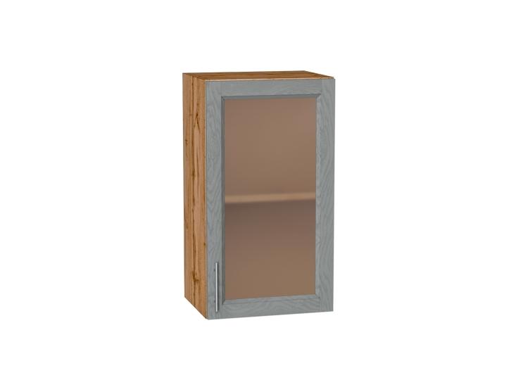 Шкаф верхний со стеклом Сканди 400 Grey Softwood / Дуб Вотан