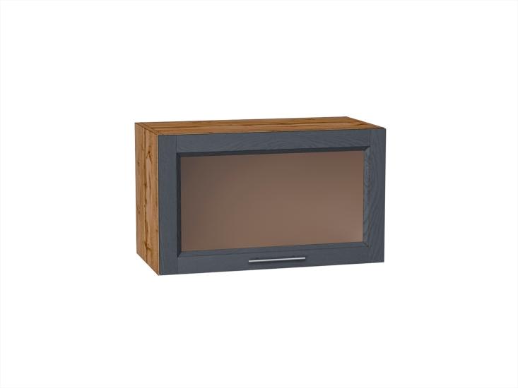 Шкаф верхний горизонтальный со стеклом Сканди 600 Graphite Softwood / Дуб Вотан