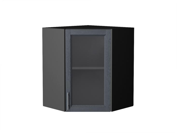 Шкаф верхний угловой со стеклом Сканди 590 Graphite Softwood / Graphite