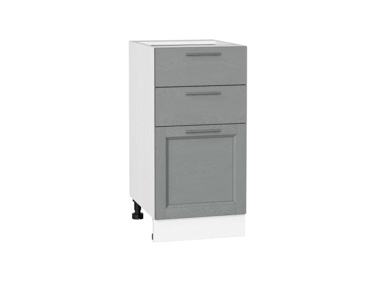 Шкаф нижний с 3-мя ящиками Сканди 400 Grey Softwood / Белый