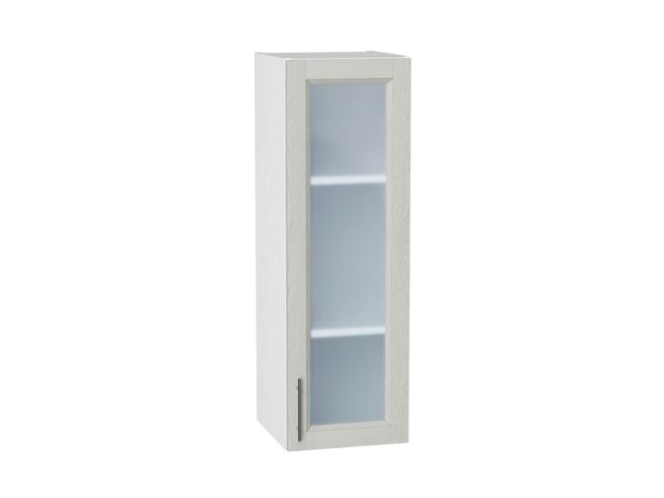 Шкаф верхний со стеклом Сканди 300Н Cappuccino Softwood / Белый