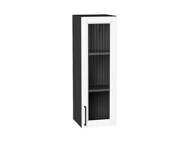 Шкаф верхний со стеклом Сканди 300Н White Silkwood / Graphite