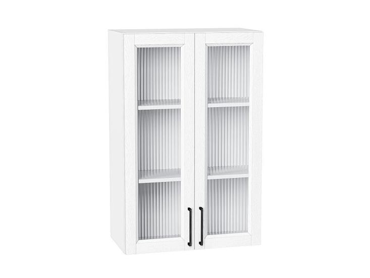 Шкаф верхний со стеклом Сканди 600Н White Silkwood / Белый