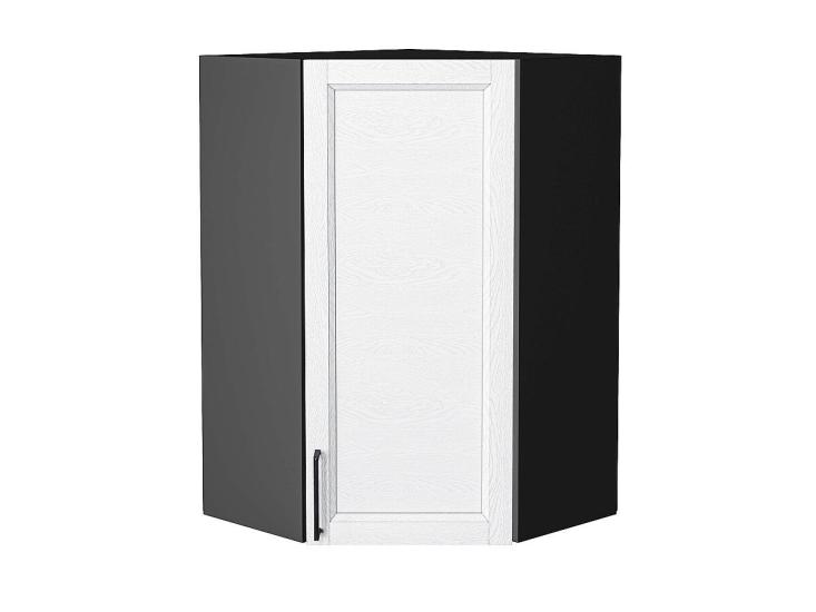 Шкаф верхний угловой Сканди 590Н White Silkwood / Graphite