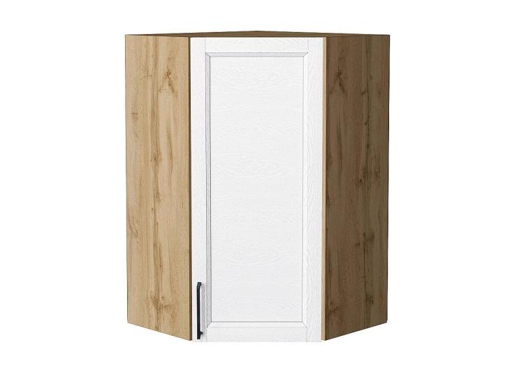 Шкаф верхний угловой Сканди 590Н White Silkwood / Дуб Вотан