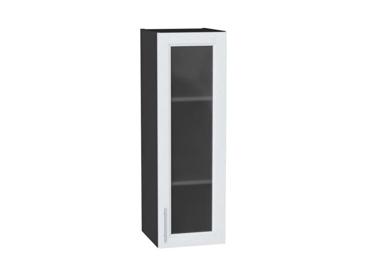Шкаф верхний со стеклом Сканди 300Н White Softwood / Graphite