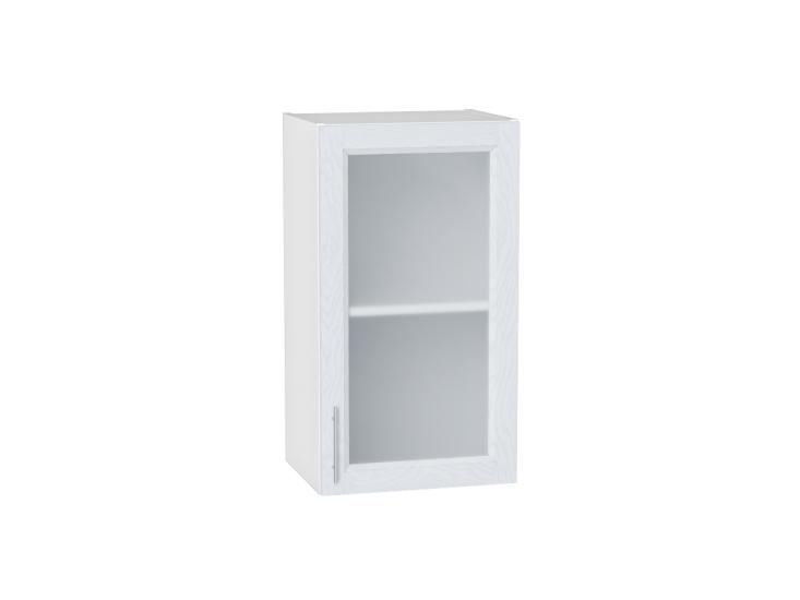 Шкаф верхний со стеклом Сканди 400 White Softwood / Белый