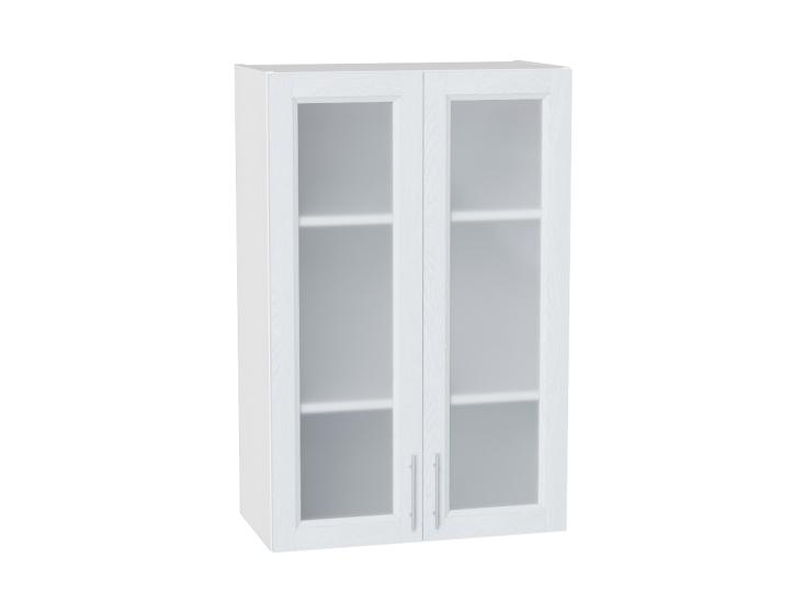 Шкаф верхний со стеклом Сканди 600Н White Softwood / Белый