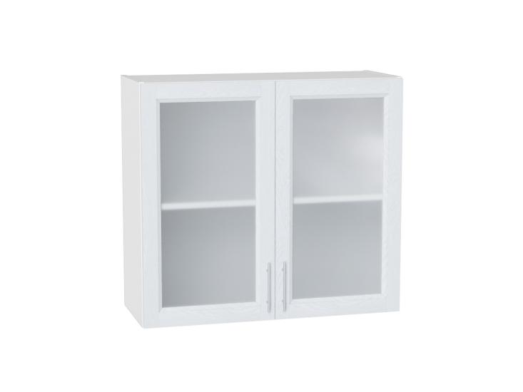 Шкаф верхний со стеклом Сканди 800 White Softwood / Белый