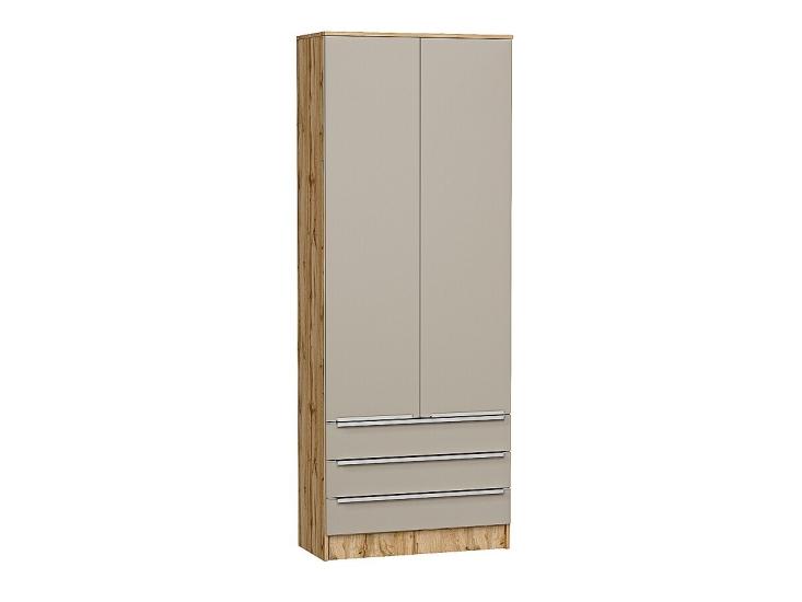 Шкаф двухстворчатый Стиль ШК-803 с ящиками Silky Grey / Дуб Вотан