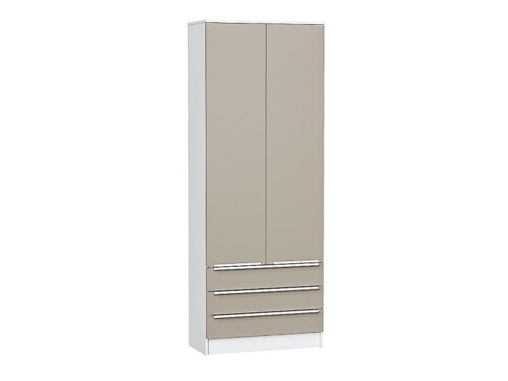 Шкаф двухстворчатый Стиль ШК-803 с ящиками Silky Grey / Белый
