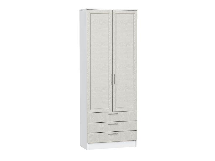Шкаф двухстворчатый Стиль ШК-803 с ящиками Cappuccino Softwood / Белый