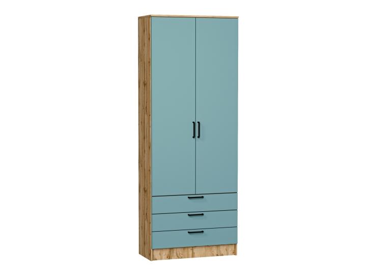 Шкаф двухстворчатый Стиль ШК-803 с ящиками Grey-green In 2S / Дуб Вотан