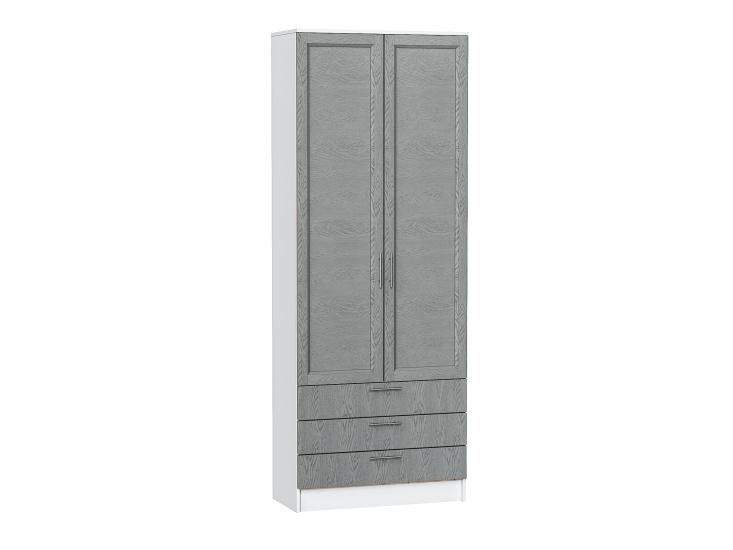 Шкаф двухстворчатый Стиль ШК-803 с ящиками Grey Softwood / Белый