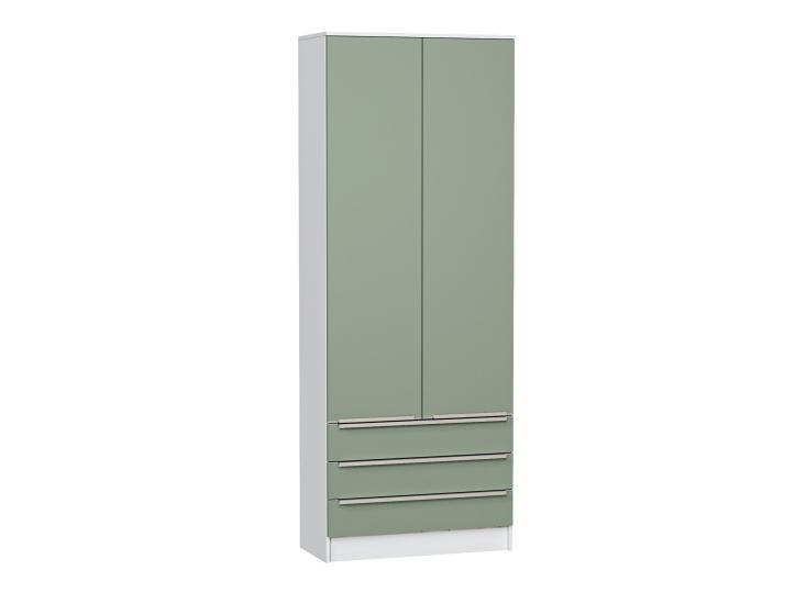 Шкаф двухстворчатый Стиль ШК-803 с ящиками Silky Mint / Белый