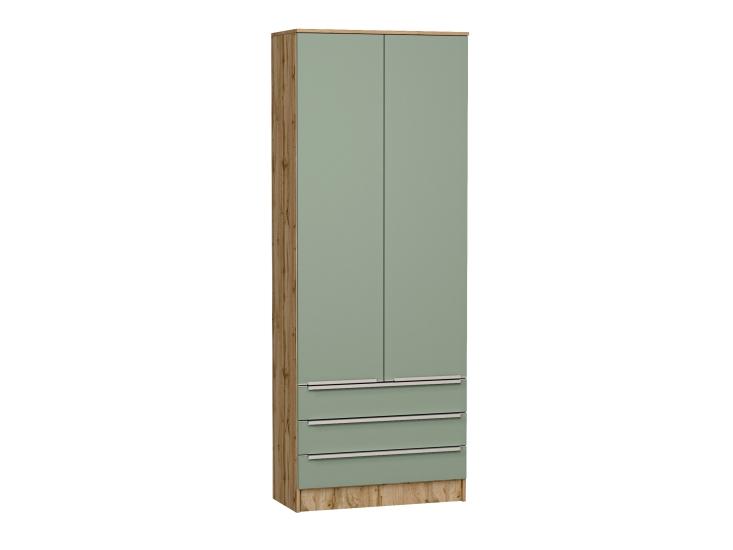 Шкаф двухстворчатый Стиль ШК-803 с ящиками Silky Mint / Дуб Вотан
