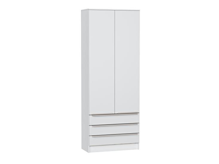 Шкаф двухстворчатый Стиль ШК-803 с ящиками Silky White / Белый