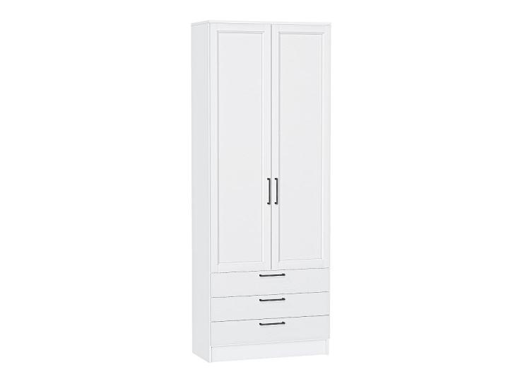 Шкаф двухстворчатый Стиль ШК-803 с ящиками White Silkwood / Белый